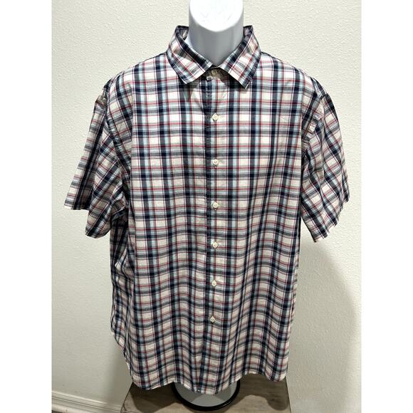 Polo by Ralph Lauren Sport Plaid Button Down Shirt XXL Red White Short Sleeve - Picture 1 of 6